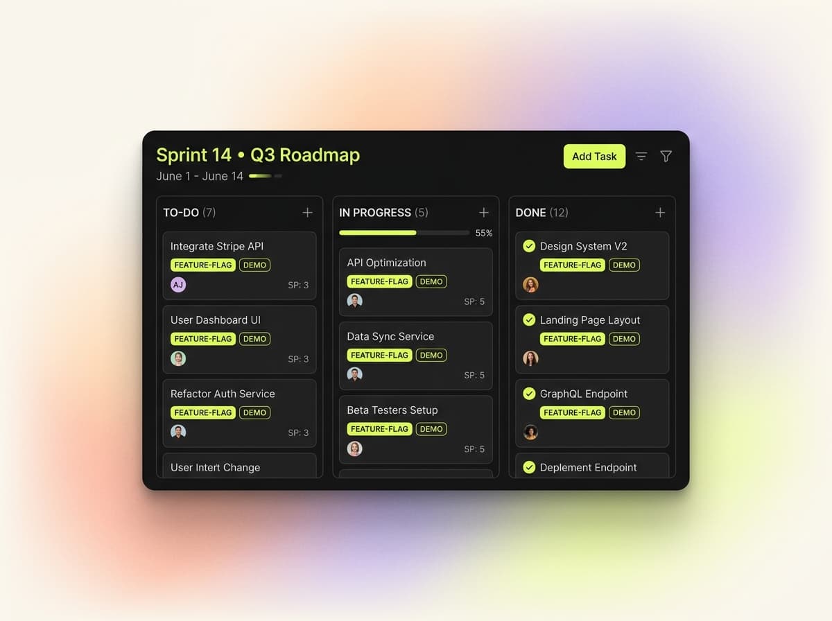 Sprint roadmap and progress board preview